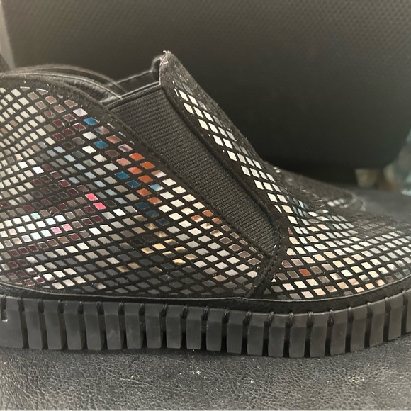 Italina Women's Sparkly Studded Black Ankle Bootie Slip-On Casual Shoes - Picture 6 of 8